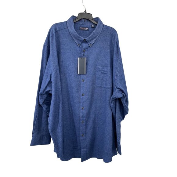 Roundtree & Yorke Other - Roundtree & Yorke 4XB Portuguese Flannel Shirt Navy Blue Button Down NEW